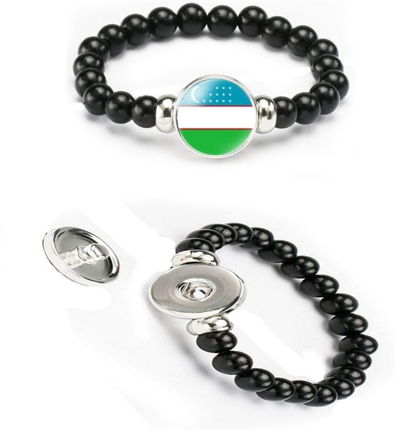 vmcoatdu National Flag Bracelet Elastic Rope Beaded Bracelet Support Your Country Travel Souvenir Gifts for Men Women - Image 4